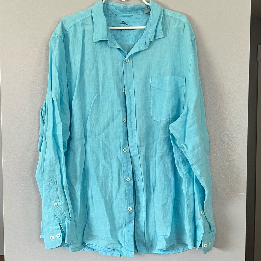 Tommy Bahama long sleeve linen button up casual shirt